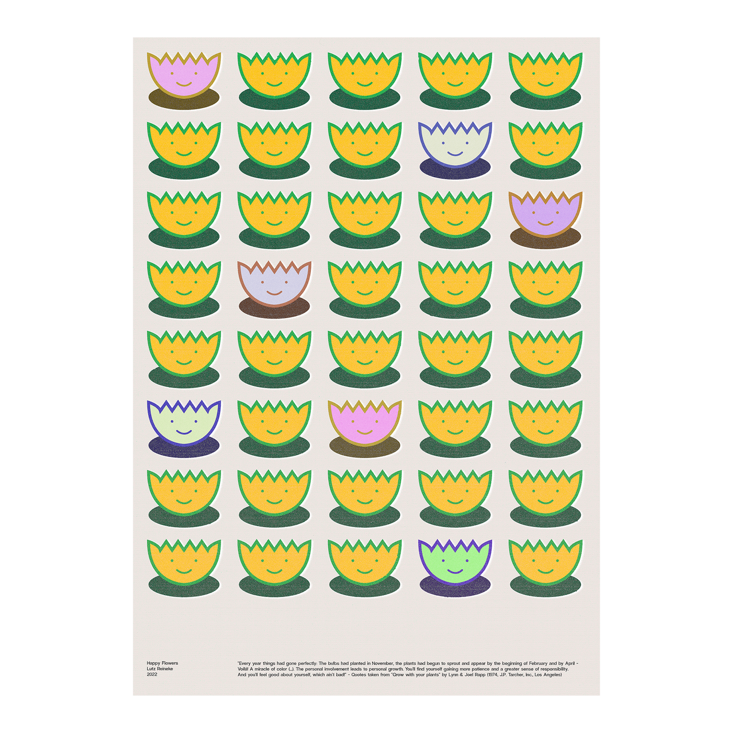 A2 Print "Happy Flowers"