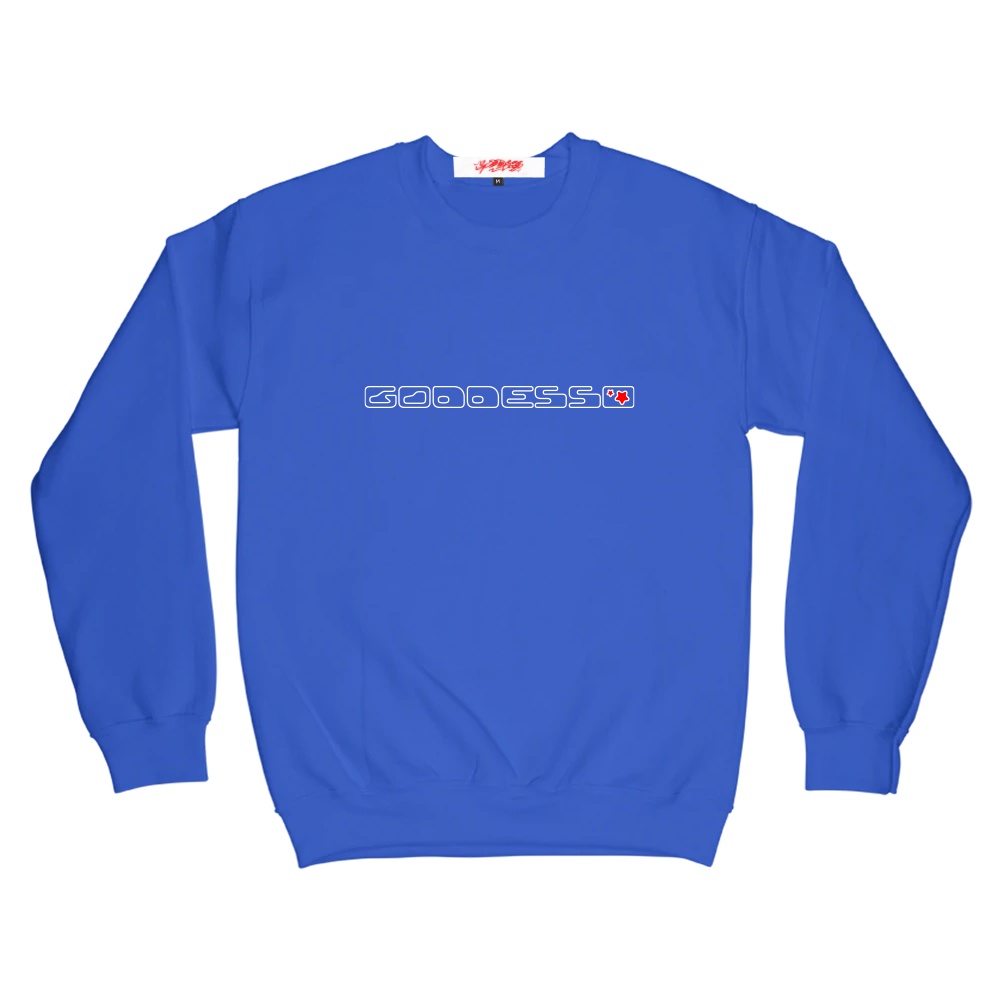 blue crewneck